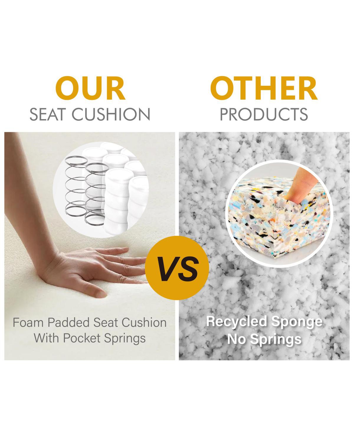 Streamdale 50.2" Wide Upholstered Chenille Loveseat Accent Couch, Modern Glam Settee with Metal Legs, Ivory