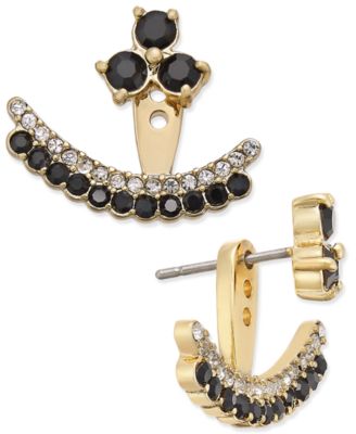 kate spade new york - Dainty Sparklers Gold-Tone Black Crystal Earring Jackets