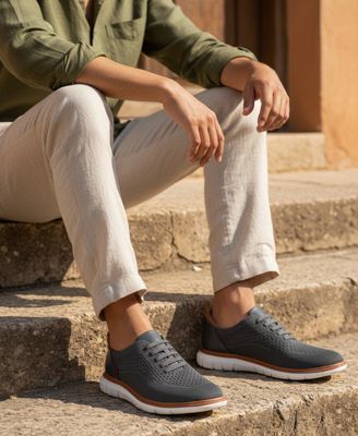 Edison Street Mens Hands-Free Slip On Technology Lightweight Mesh Oxfords