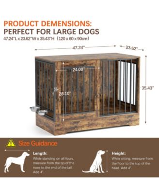 Furniture Style Dog Crate End Table with Dual Doors for Dogs