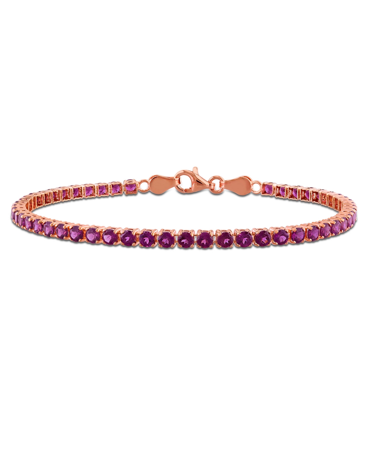 Macy's Emerald (4-1/2 ct. t.w.) Tennis Bracelet in 18k Gold Flash Plated Silver (Also Available in Rhodolite, Citrine, Blue Topaz) - Rhodolite