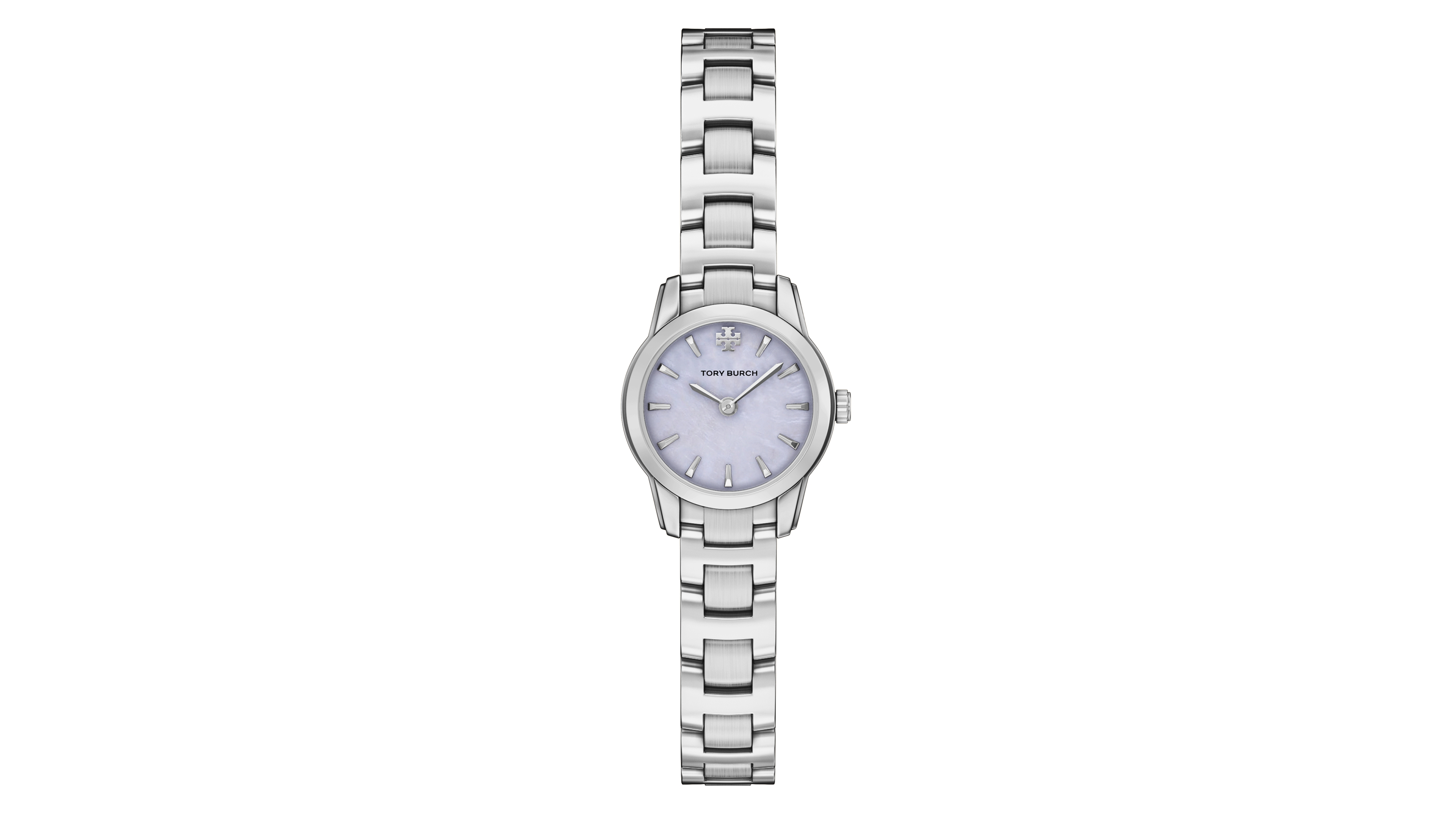 Tory Burch Women's The Miller Round Mini Quartz Two-Hand Silver Stainless Steel Watch, 22mm