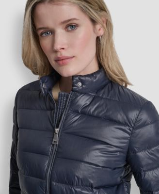 Women's Packable Moto Collar Short Coat