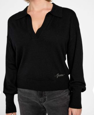 Women's Long-Sleeve Polo Collar Miranda Sweater
