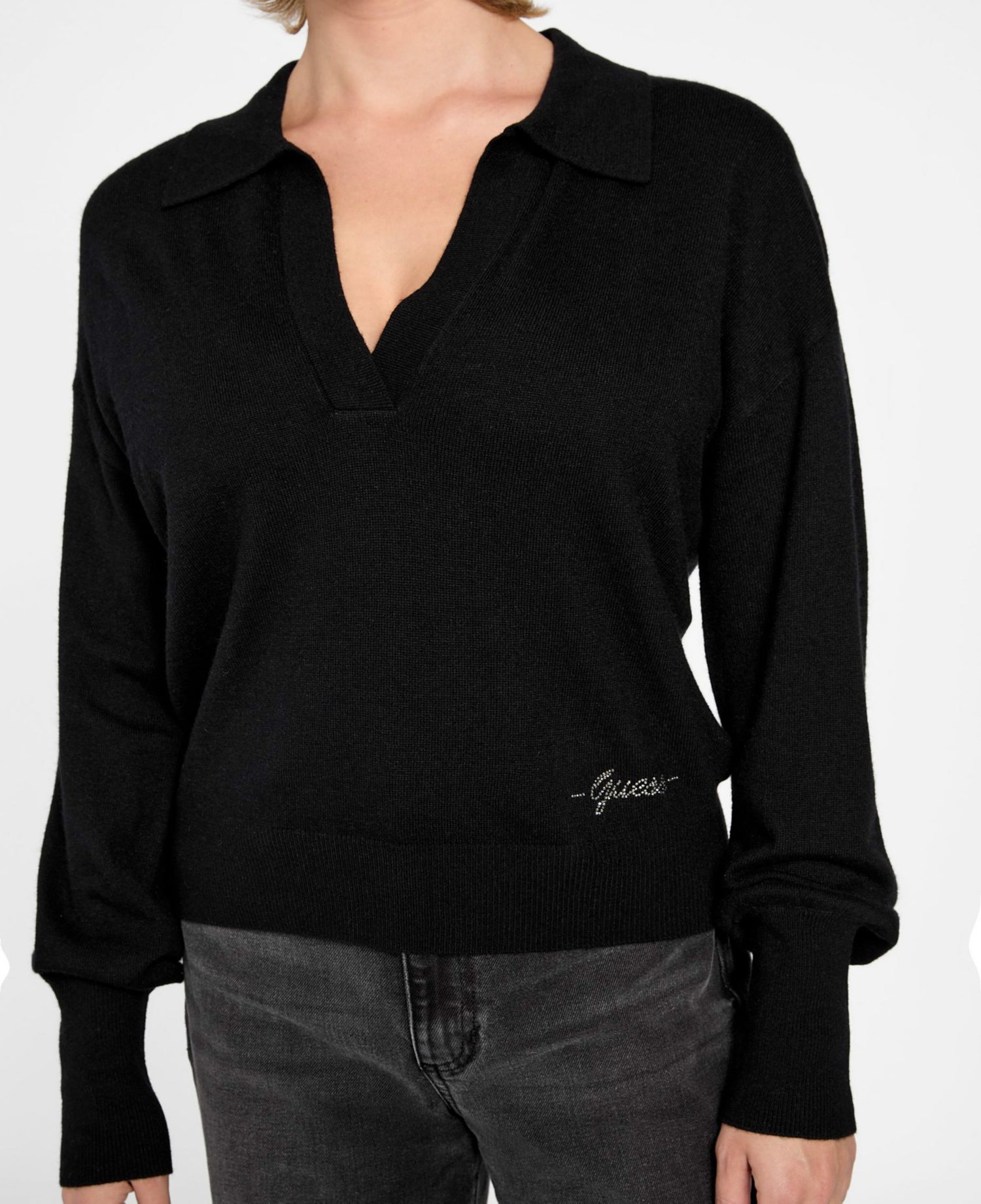 Women's Long-Sleeve Polo Collar Miranda Sweater