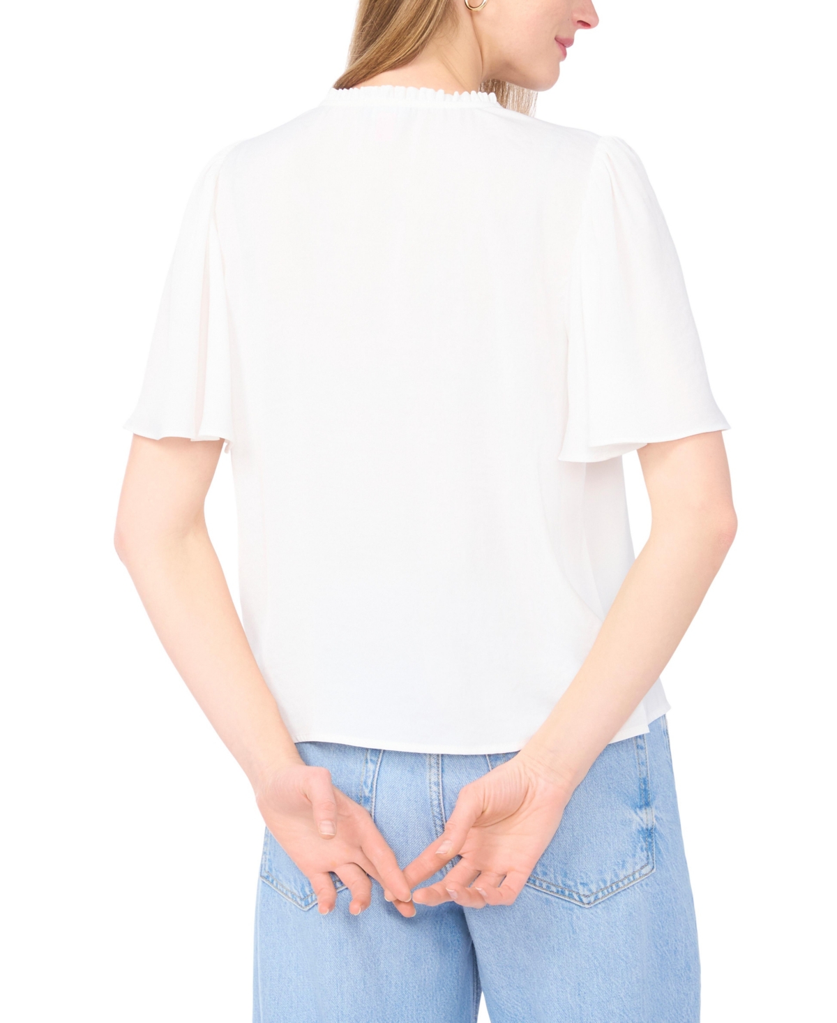 Vince Camuto Women's Tie Neck Short-Sleeve Blouse