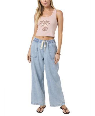 Juniors' Palm Sun Scoop Neck Tank Top