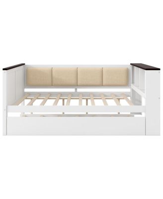 Wood Daybed with Storage, USB, and Trundle