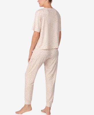 Women's Sleepwear Short-Sleeve Top & Jogger Pants, 2-Piece Set