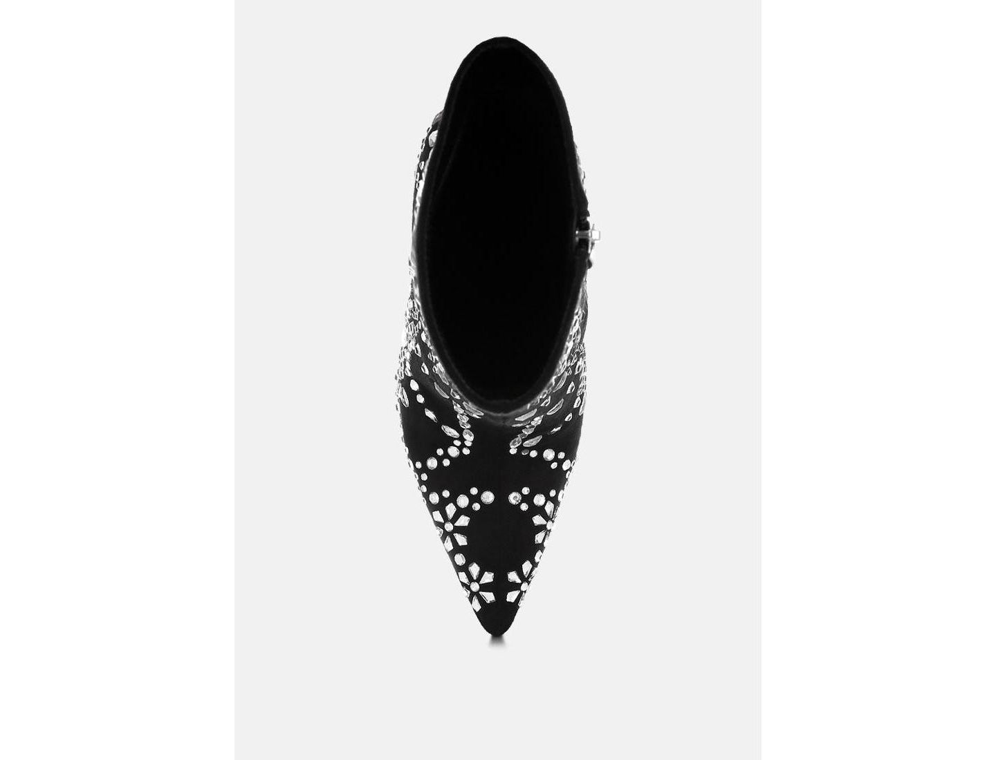 Женские ботинки London Rag Dunari Diamante Embellished Microfiber, цвет: Чёрный — фото 8