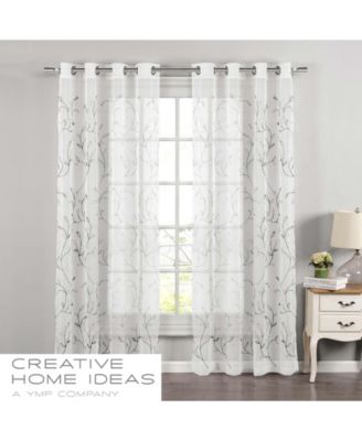 Wavy Leaves Sheer Window Curtains