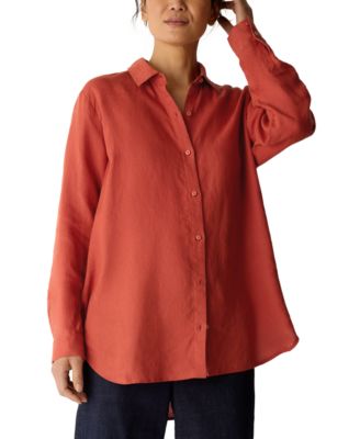 Women's Classic Collar Button-Front Shirt, Regular And Plus Size