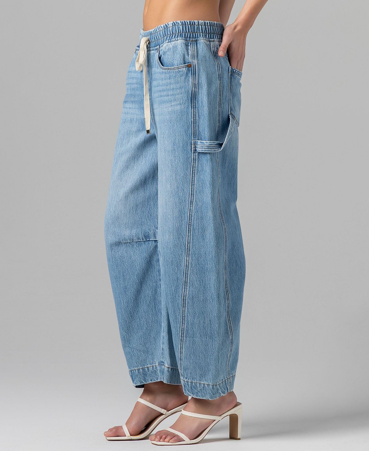 BLANK NYC Women's Pull-On Barrel Jeans view 3 — MAYCSS fashion products