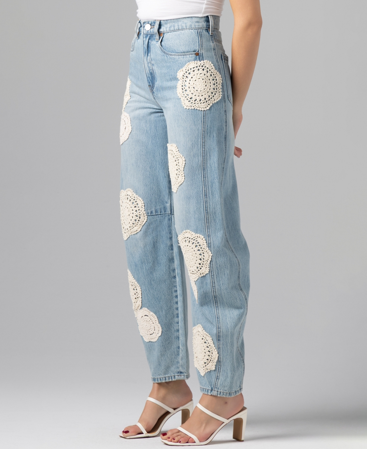 Blank Nyc Women's Crochet Barrel Leg Jeans