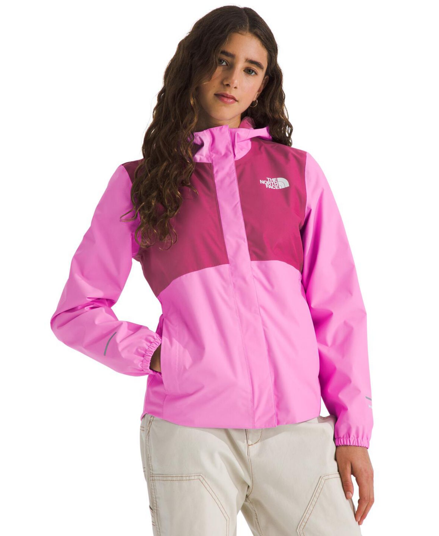 Куртка The North Face Antora Hooded Rain Jacket для девочек, цвет: Фиолетовый / Фуксия — фото 2