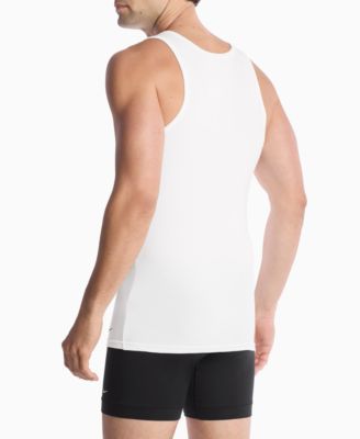 Men's Essential Stretch Ribbed Tank Undershirts, 2-Pack