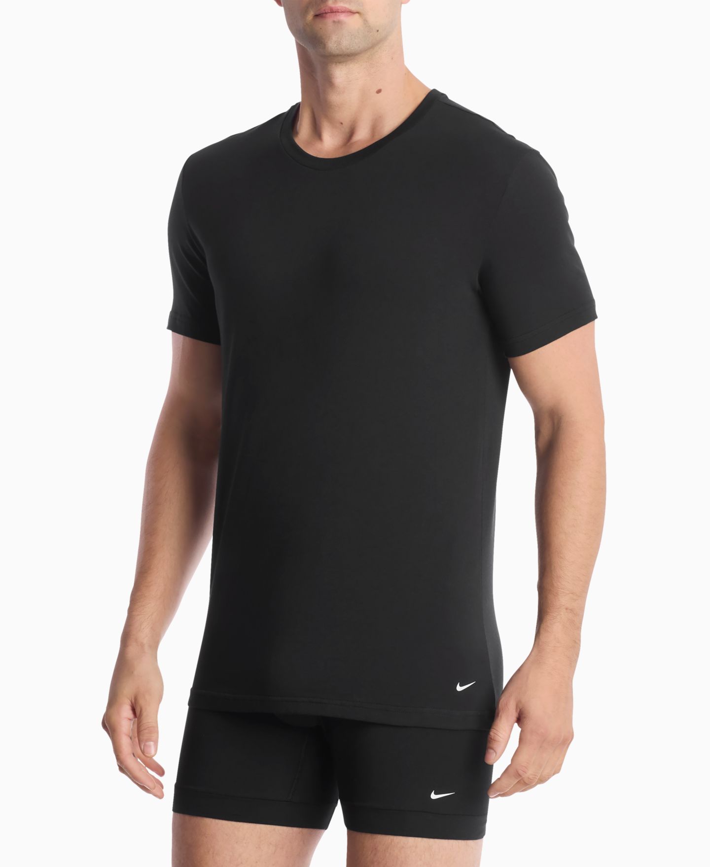 Бельё Undershirts для мужчин, хлопок, стрейч, 2 шт. — Nike, цвет: Чёрный — фото 3