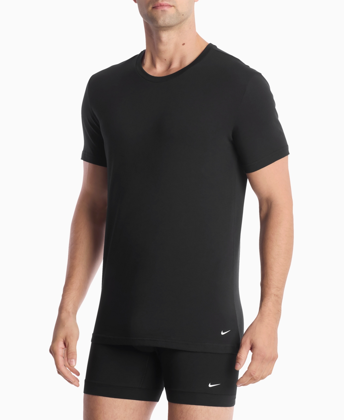 Nike Men's Dri-fit Essential Cotton Stretch Crewneck Undershirts, 2-Pack