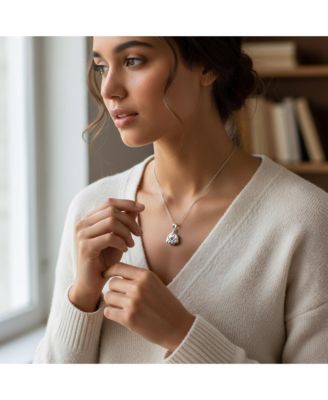 Dog Cat Puppy Paw Print Jewelry Holder For Ashes Pendant Locket Sterling Silver