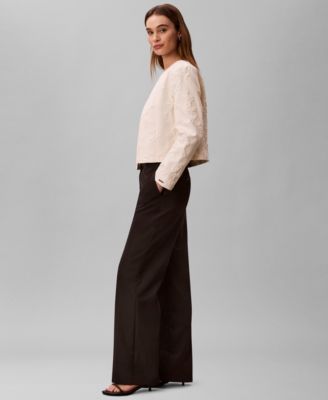 Women's Novelty Crew Neck Cropped Jacket