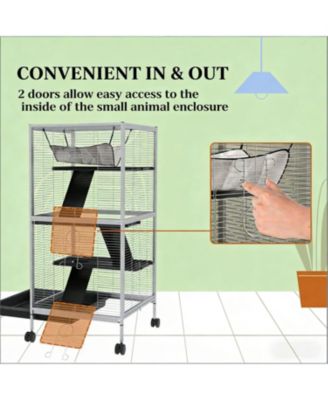 Spacious Rolling Cat Hutch - Mobile Outdoor Wooden House & Shelter