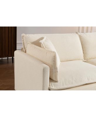 Modern 78.74" Sectional Sofa with Waist Pillows and Chaise Lounge