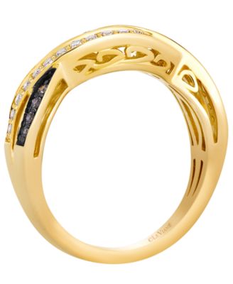 Chocolate Diamond (1/5 ct. t.w.) & Vanilla Diamond (0.19 ct. t.w.) Ring in 14k Honey Gold