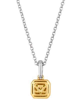 Sunny Yellow Diamond (1/5 ct. t.w.) & Vanilla Diamond (1/25 ct. t.w.) Pendant Necklace in 14k Two-Tone Gold