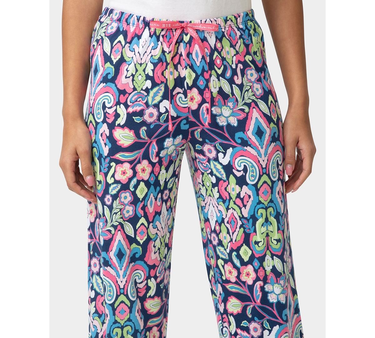Hue Women's Springs Arrival Ikat Printed Mid-Rise Pants