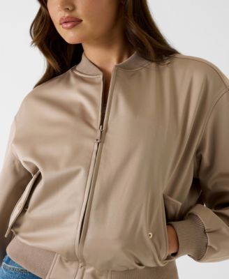 Women's Cathleen Bomber Full-Zip Collared Jacket