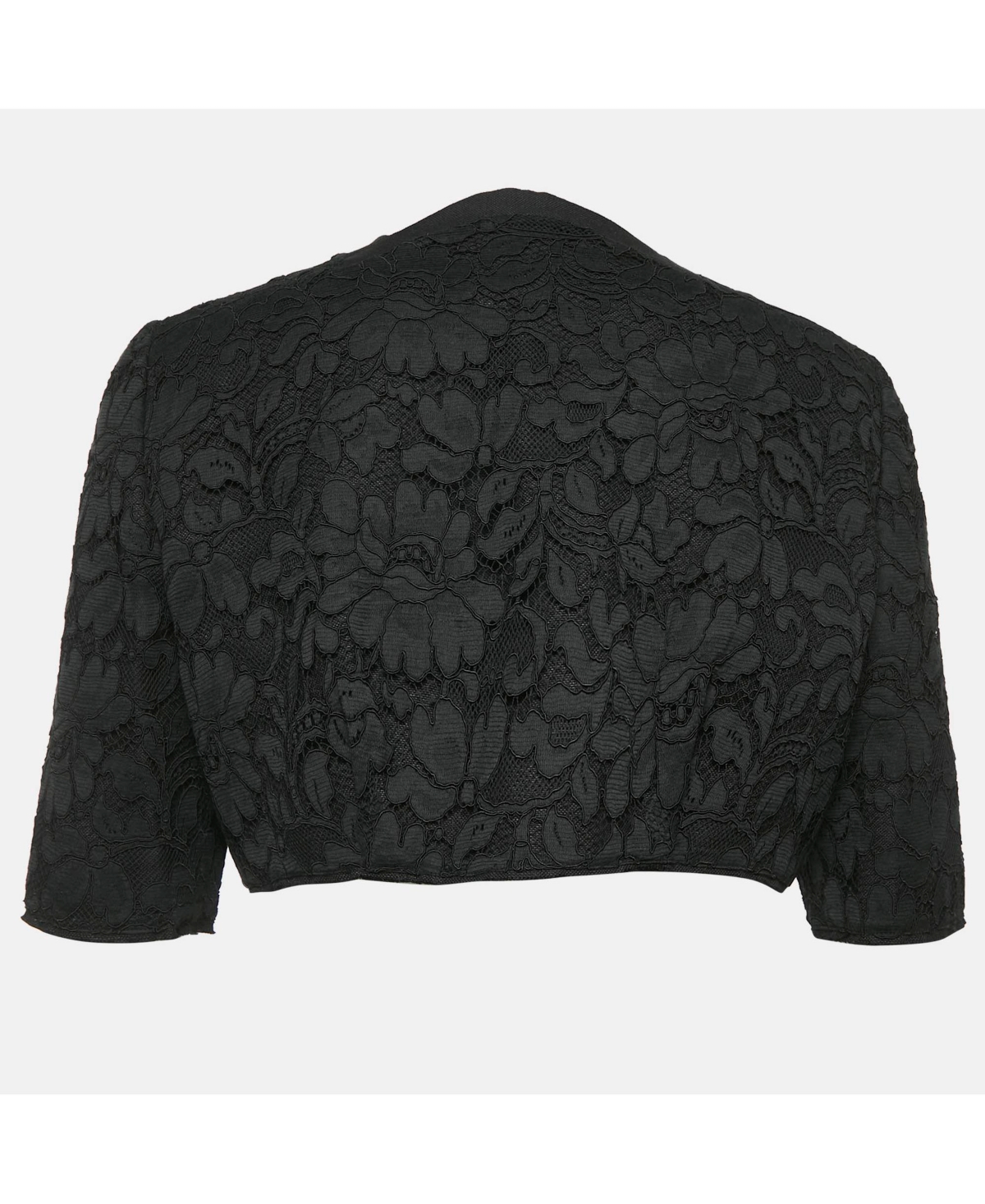 Pre-Owned Dolce & Gabbana Women's Black Corded Lace Open Front Cropped Jacket