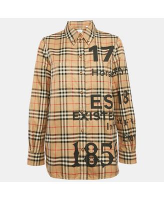 Women's Beige Anette Vintage Check Cotton Shirt