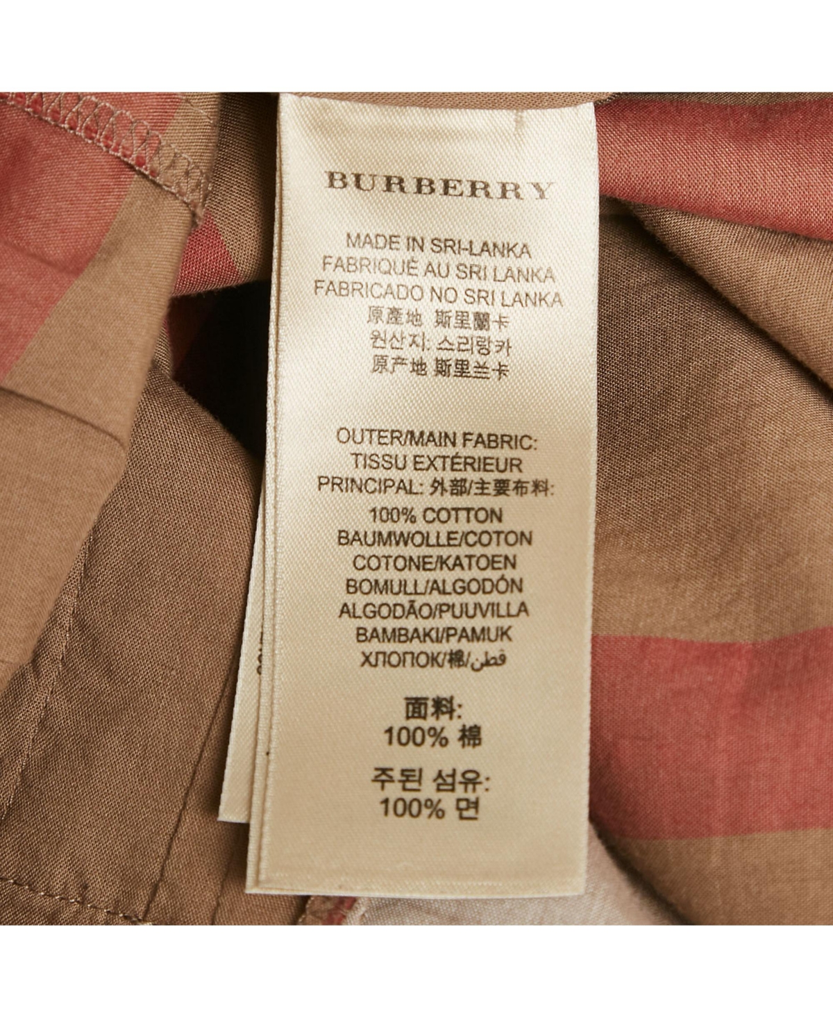 Pre-Owned Burberry Women's Beige Checks Cotton Pink Tucks Shirt