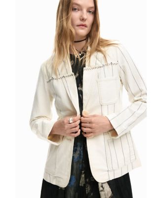 Women's Asymmetric striped blazer