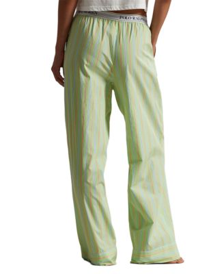 Women's Logo Elastic Mid Rise Striped Sleep Pants