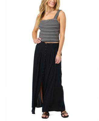 Women's Tryston Smocked Waist Button-Front Maxi Skirt