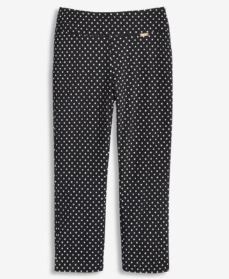 Petite Printed Mid-Rise Pull-On Bengaline Capri Pants