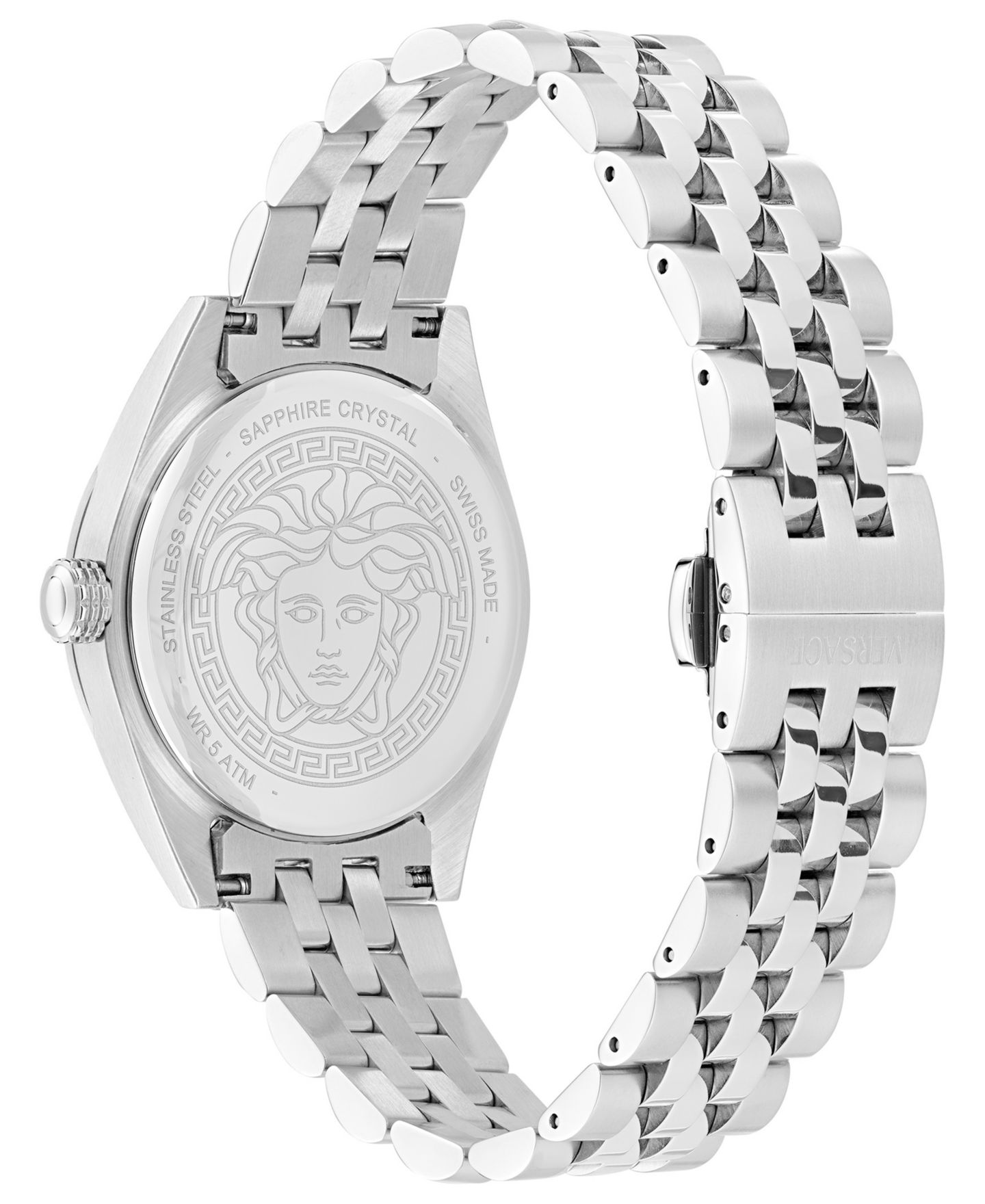 Женские часы Versace V-Code Silver Stainless Steel Bracelet Watch, 36mm — фото 3