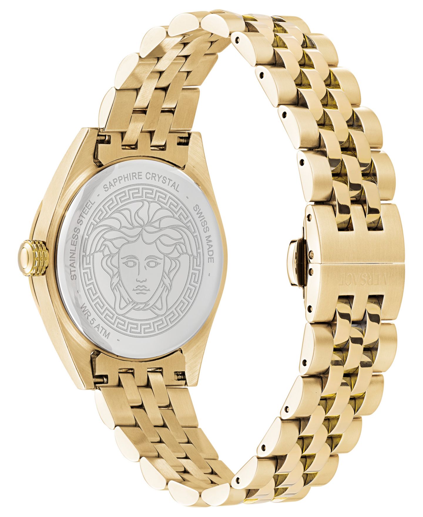 Женские часы Versace V-Code Gold Stainless Steel Bracelet Watch, 36mm — фото 3