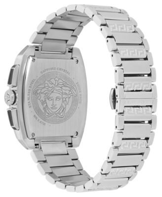 Men's Dominus Silver Stainless Steel Bracelet Watch, 42X50mm