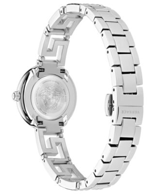 Women's Greca Goddess Silver Stainless Steel Bracelet Watch, 28mm