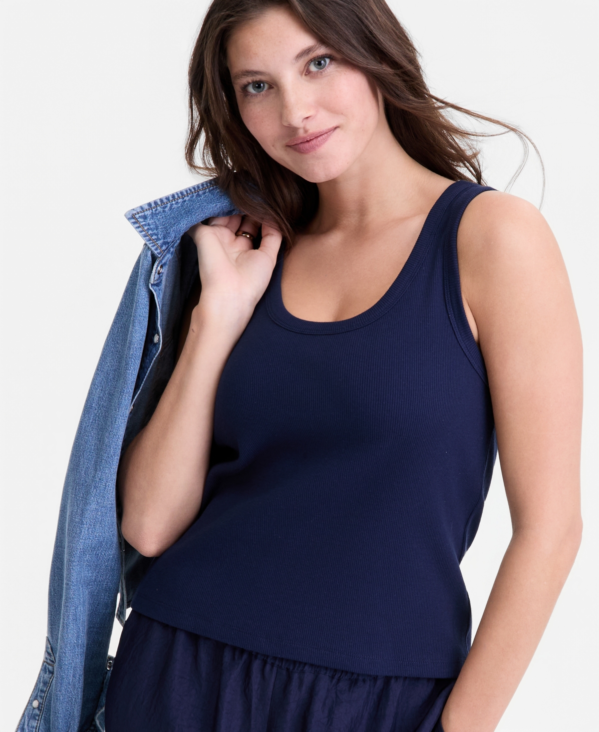 On 34th Women's Double Scoop-Neck Layering Tank Top, Macy's Exclusive