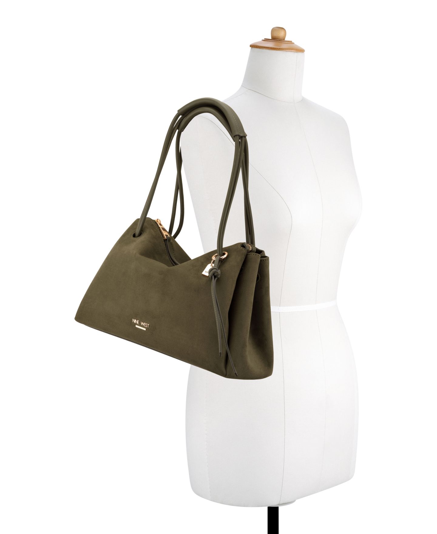 Женская сумка Nine West Renan Large Satchel, цвет: Тёмный оливковый — фото 5