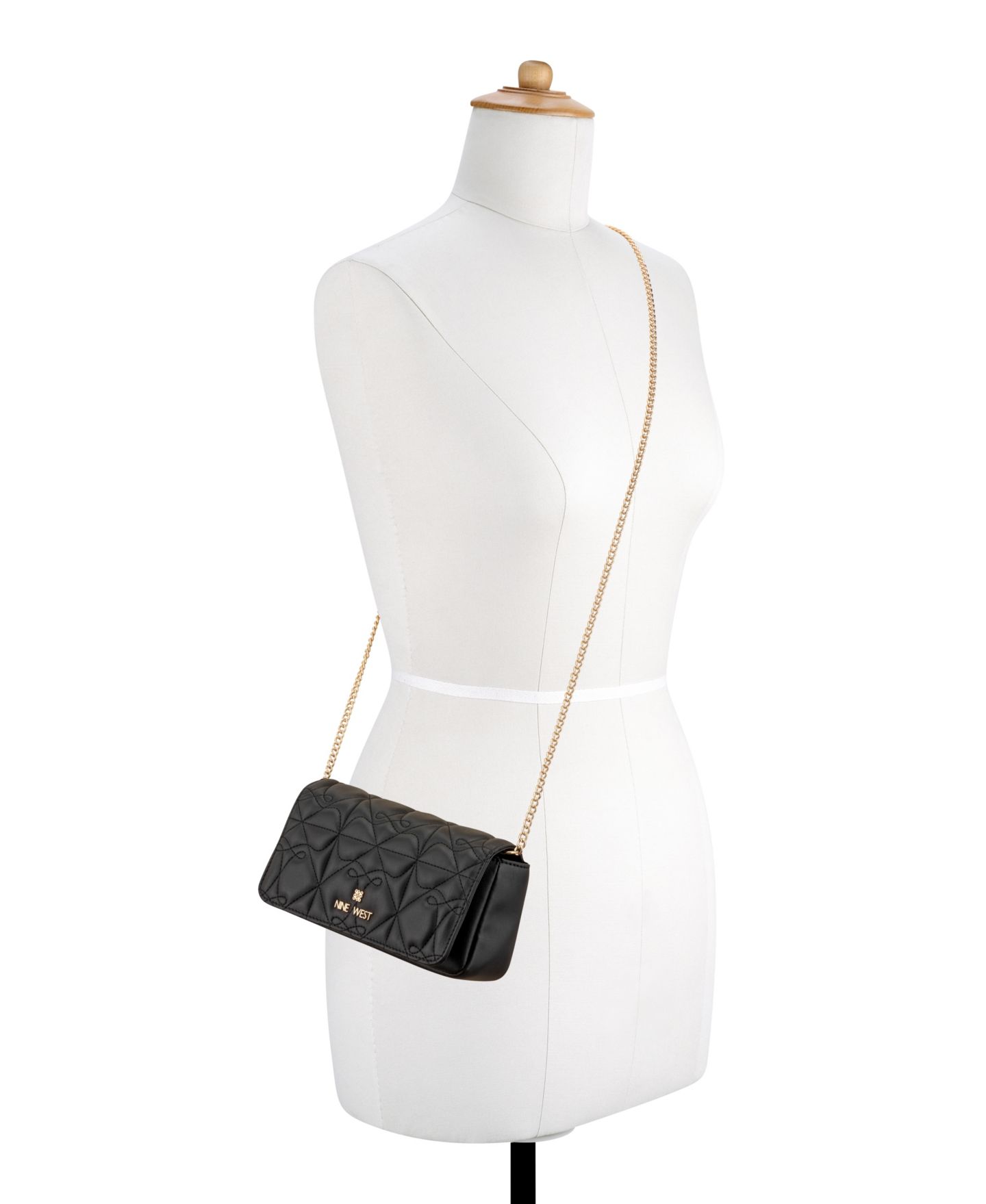 Женский клатч Nine West Kiersten Mini Chain Phone Clutch Crossbody, цвет: Чёрный — фото 5