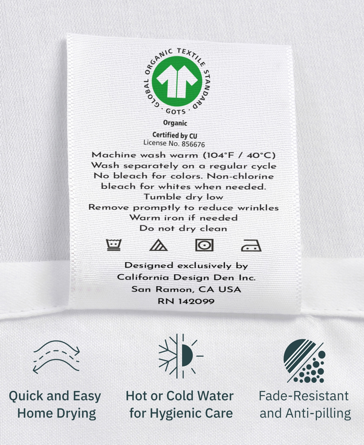 Printed Quatrefoil - 100% Organic Cotton Percale Sheets Full Set Deep Pocket,