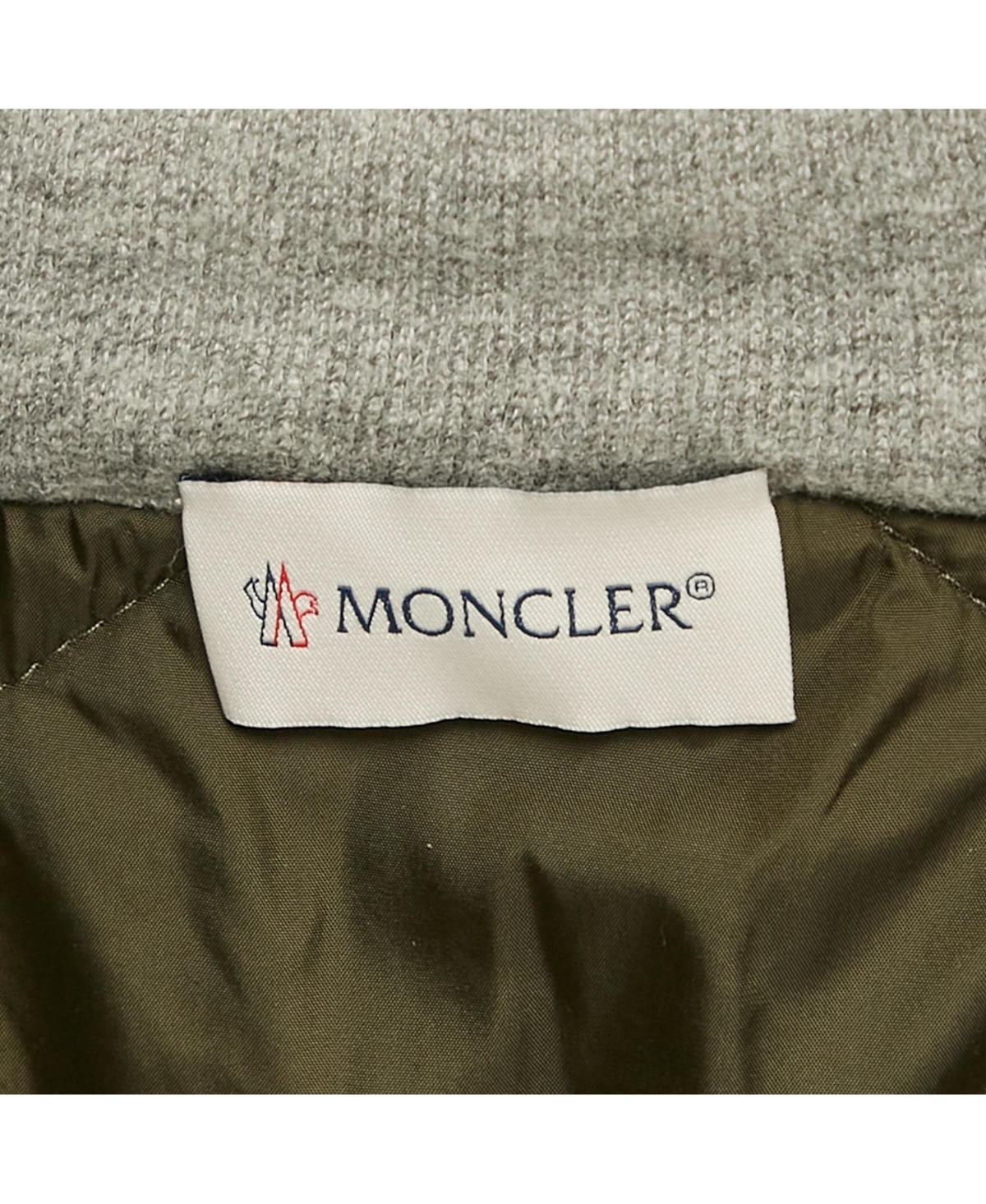 Pre-Owned Moncler Men's Grey Rib Knit And Nylon Hooded Jacket