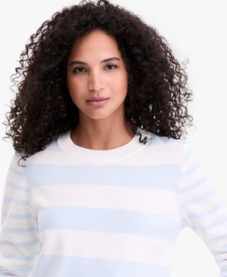 Women's Mixed-Stripe Crewneck Sweater