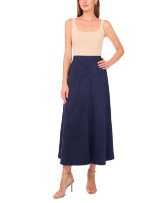 Women's Faux-Suede A-Line Maxi Skirt