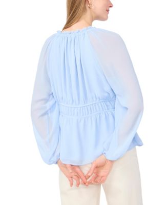 Women's Double Elastic Waist Crewneck Top