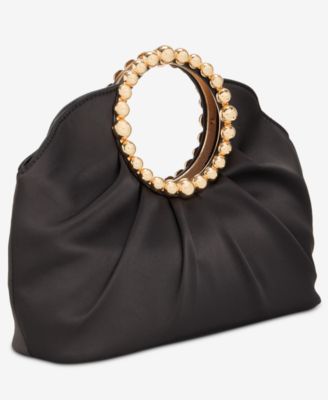 Ring Handle Satin Clutch